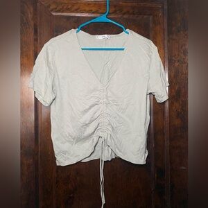 Mango Green Ruched Top